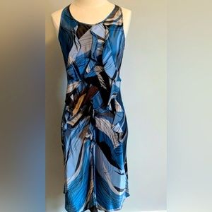 Banana Republic Blue Silk Racerback Dress